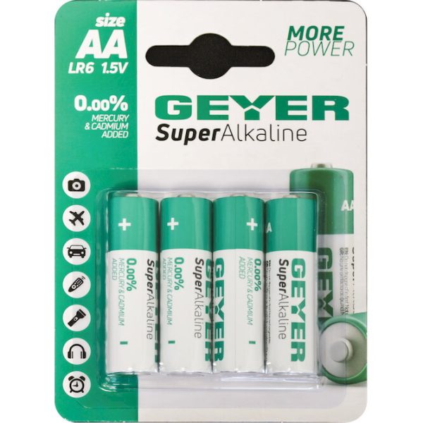 Geyer Μπαταρίες αλκαλικές ΑΑ/LR6 4τμχ/ Blister GB.LR6 - Image 2