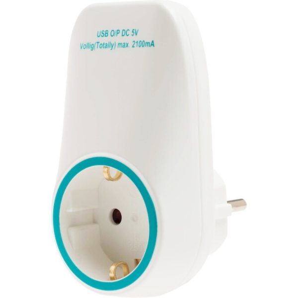 Geyer Πριζάκι σούκο με 2 θύρες USB GES-156