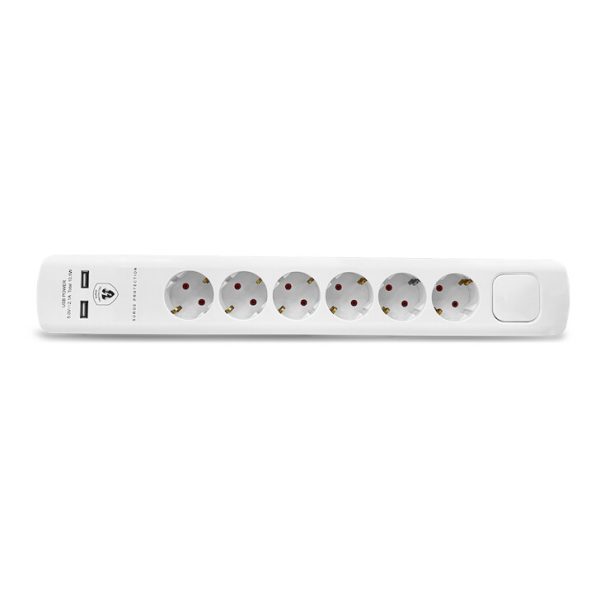 Geyer Πολύπριζο 4 θέσεων διακόπτη 2 USB GES-160