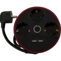 Geyer Πολύπριζο 3 θέσεων με διακόπτη 2xUSB μαύρο GNBKU03/E