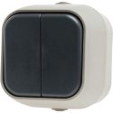 Geyer Διακόπτης 2πλός A/R εξωτερικός λευκός IP54 H2-B220M-W