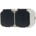 Geyer Πρίζα σούκο 2πλη εξωτερική γκρι IP54 H2-B52GM
