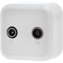 Geyer Πρίζα TV διελεύσεως λευκή IP20 H3-A62TFD