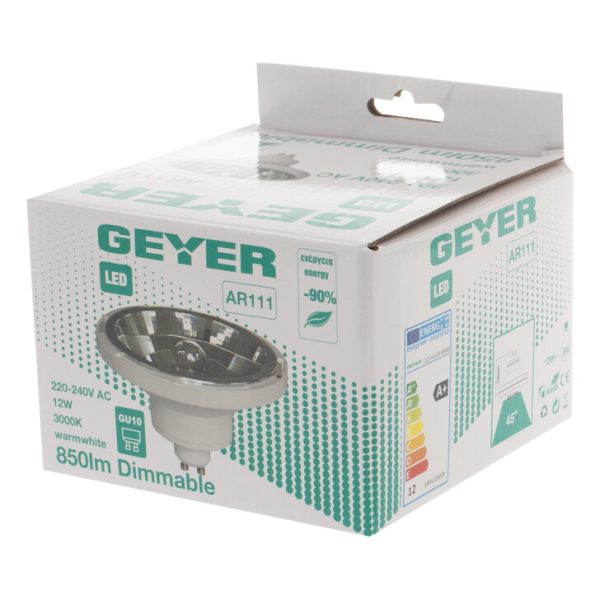 Geyer λαμπτήρας LED AR111 12W GU10 3000K 45° dim L111-GU10-45WD