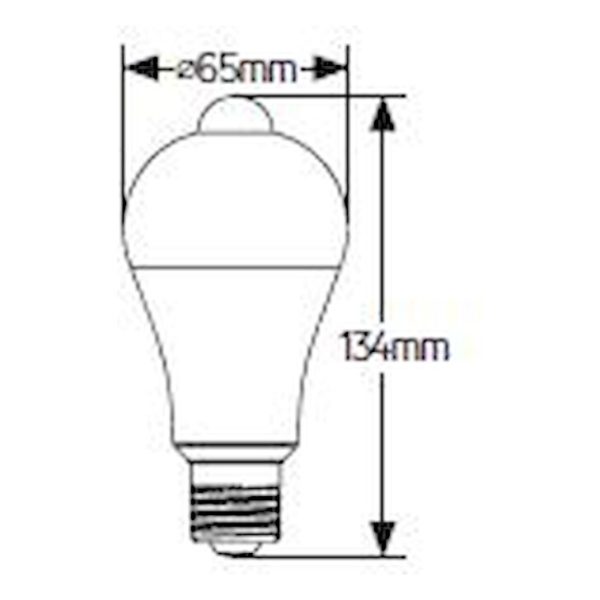 Geyer λαμπτήρας LED Κλασική 11W E27 4000K με αισθητήρα κίνησης LACE2711MS - Image 2