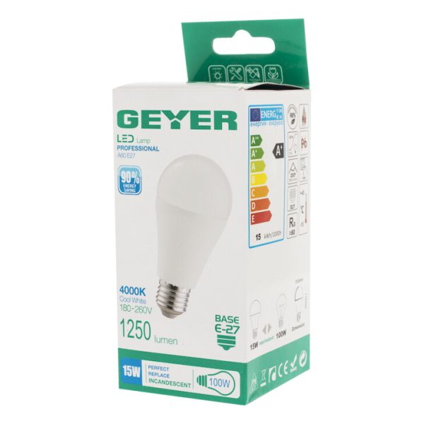Geyer λαμπτήρας LED Κλασσική 15W E27 4000K LACE2715S - Image 3