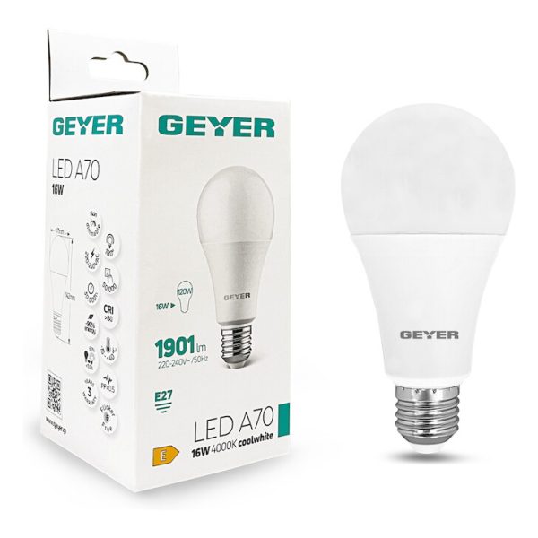 Geyer λαμπτήρας LED Κλασική 16W E27 4000K IP40 LACE2716E - Image 3
