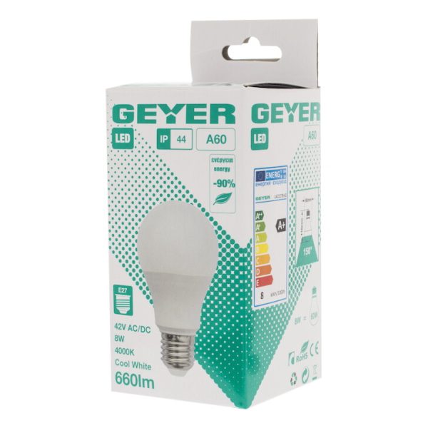 Geyer Λαμπτήρας LED Κλασική 8W E27 4000K 42V IP44 LACE278-42 - Image 2