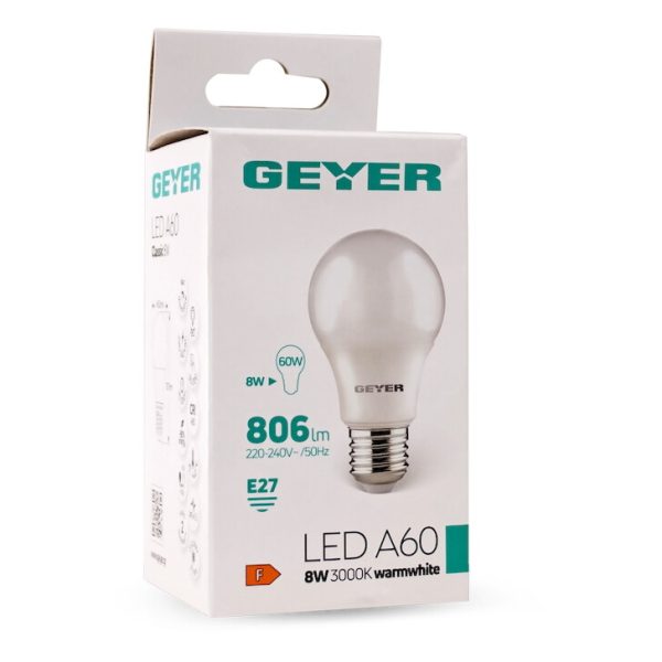 Geyer Λαμπτήρας LED Κλασική 8W E27 3000K LAWE279E