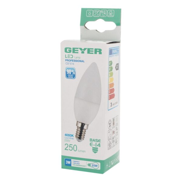 Geyer λαμπτήρας LED Κερί 3W E14 4000K LCCE143S - Image 2