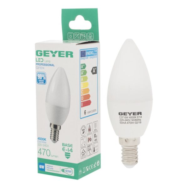Geyer λαμπτήρας LED Κερί 6W E14 4000K LCCE146S - Image 3