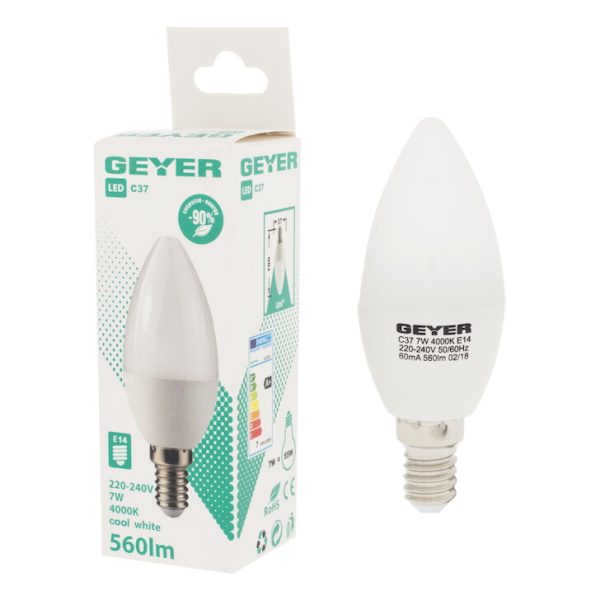 Geyer λαμπτήρας Led Κερί 7W E14 4000K LCCE147 - Image 2