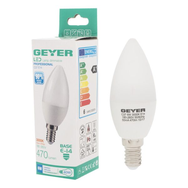 Geyer λαμπτήρας LED E14 6W 3000K dimmable LCWE146SD - Image 3
