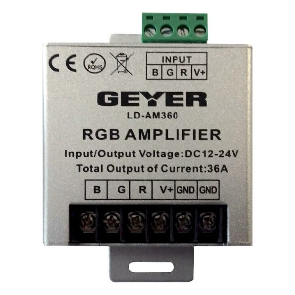 Geyer Ενισχυτής σήματος για ταινία LED RGB 360W, 36A LD-AM360 - Image 2