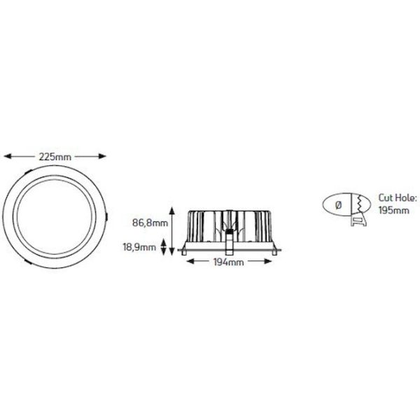 Geyer Φωτιστικό LED Downlight 35W 3000Κ 60° LDLW2003560W - Image 2