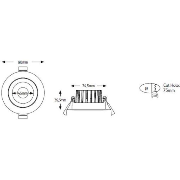 Geyer Φωτιστικό LED Downlight 10W 3000Κ 60° IP65 LDLW751060W - Image 2