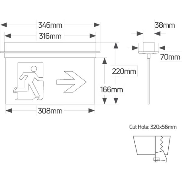 Geyer LED Φωτιστικό ασφαλείας χωνευτό 4W 6500K 35lm LE-701MC - Image 2