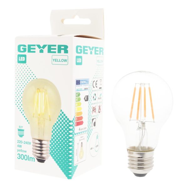 GEYER LFA274-Y Λάμπα LED Color A60 4W E27 κίτρινo 300lm - Image 2