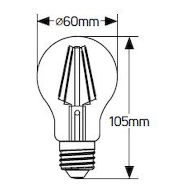 Geyer λαμπτήρας LED Κλασική Filament A60 4W E27 4000K LFAC274 - Image 2