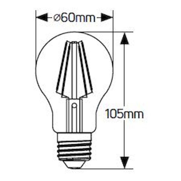 Geyer λαμπτήρας LED Κλασική Filament A60 6W E27 4000K dim LFAC276D - Image 3