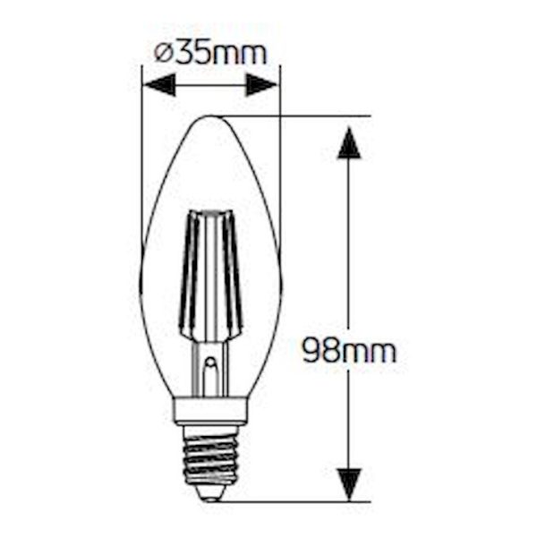 Geyer λαμπτήρας LED Κερί Filament C35 4W E14 4000K dim  LFCC144D - Image 4