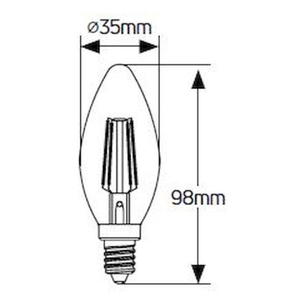 Geyer λαμπτήρας LED Κερί Filament matt C35 4W E14 4000K LFCSC144 - Image 2