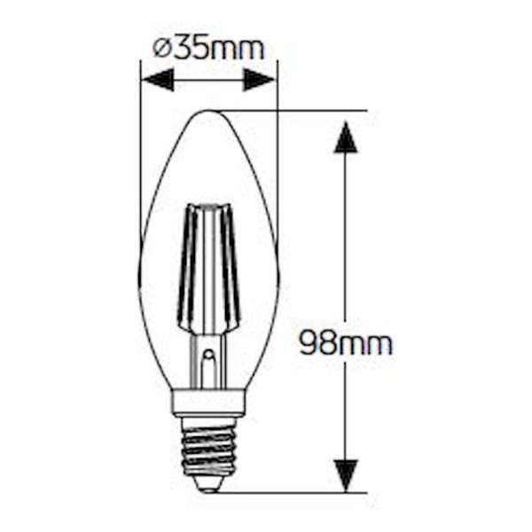 Geyer λαμπτήρας LED Κερί Filament C35 4W E14 2700K dim LFCW144D - Image 3
