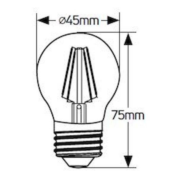 Geyer λαμπτήρας LED Σφαιρική Filament G45 4W E27 2700K dim LFGLW274D - Image 3