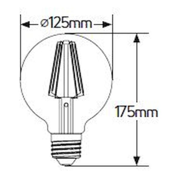 Geyer λαμπτήρας LED Γλόμπος Filament 8W E27 4000K dim LFGNC278D - Image 2