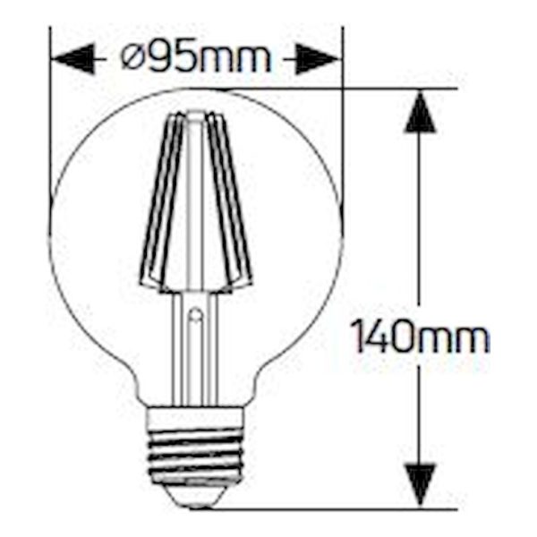 GEYER LFGNM276SD Λάμπα LED Αντεστραμμένου καθρέφτη G95 2700K dim - Image 2