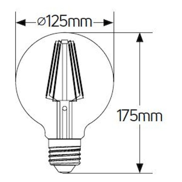 Geyer λαμπτήρας LED Γλόμπος Filament matt G125 8W E27 2700K LFGNSW278 - Image 4