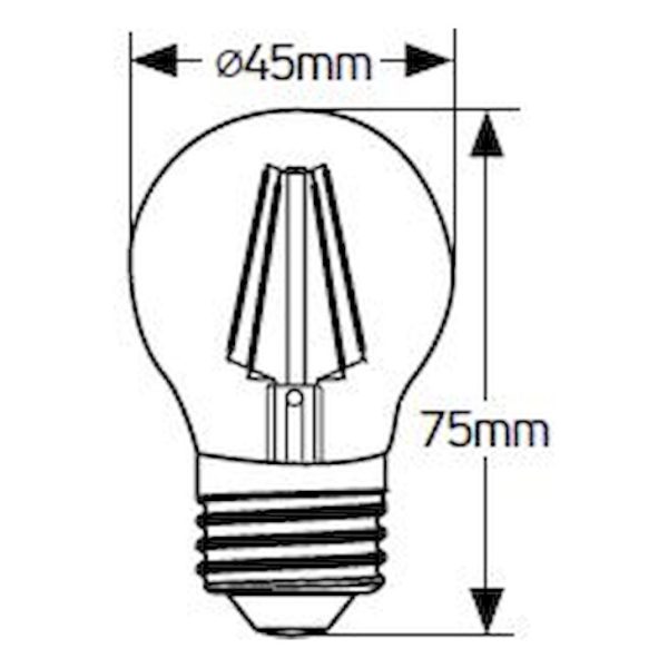 Geyer λαμπτήρας LED Σφαιρική Filament matt 4W E27 4000K LFGSC274 - Image 2