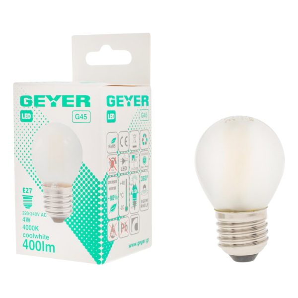 Geyer λαμπτήρας LED Σφαιρική Filament matt 4W E27 4000K LFGSC274 - Image 3