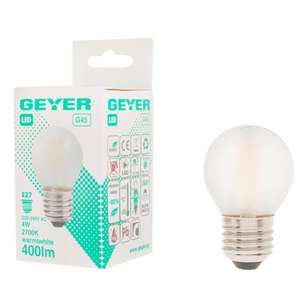 Geyer λαμπτήρας LED Σφαιρική Filament matt 4W E27 2700K LFGSW274