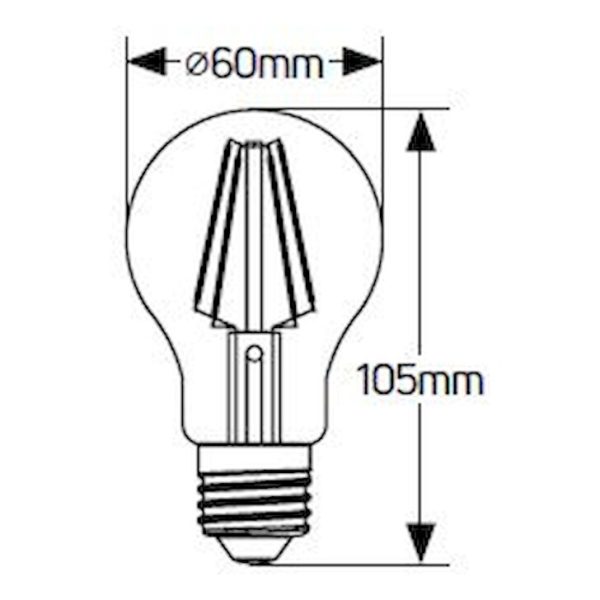GEYER LFMA276GD Λάμπα LED Αντεστραμμένου καθρέφτη 6W E27 2700K - Image 2