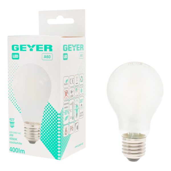 Geyer λαμπτήρας LED Κλασική Filament matt 4W E27 4000K LFSAC274 - Image 2