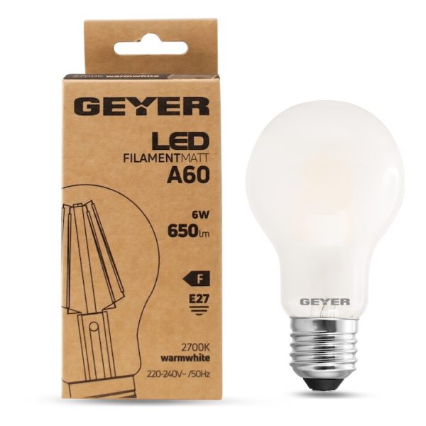 Geyer λαμπτήρας LED Κλασική Filament matt 6W E27 2700K LFSAW276 - Image 3