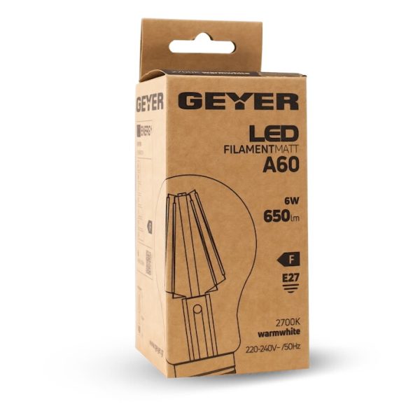 Geyer λαμπτήρας LED Κλασική Filament matt 6W E27 2700K LFSAW276 - Image 2