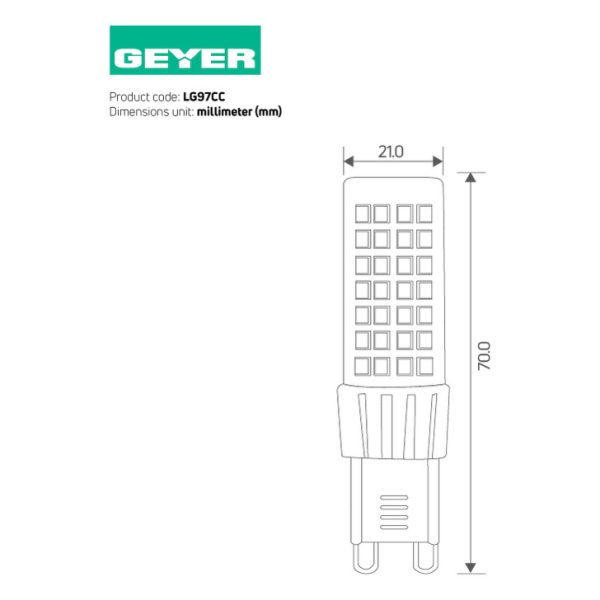 Geyer λαμπτήρας LED G9 7W 4000Κ LG97CC - Image 2