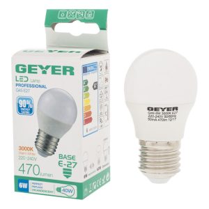 Geyer λαμπτήρας LED Σφαιρική 6W E27 3000K LGLWE276S