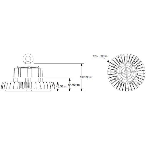 Geyer Καμπάνα LED Highbay Premium 100W 6500K 90° IP65 LHB100DSG90 - Image 2
