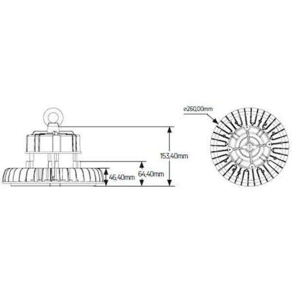 Geyer Καμπάνα LED Highbay Premium 200W 6500K 90°IP65 LHB200DSG90 - Image 2