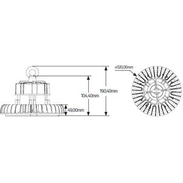 Geyer Καμπάνα LED Highbay Premium 240W 6500K 60° IP65 LHB240DSG60 - Image 2
