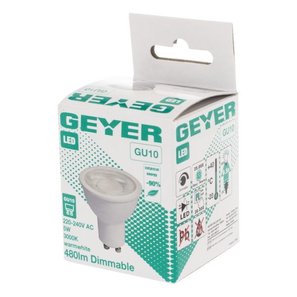 Geyer λαμπτήρας LED 5W GU10 3000K dim LHGW5.38D - Image 3