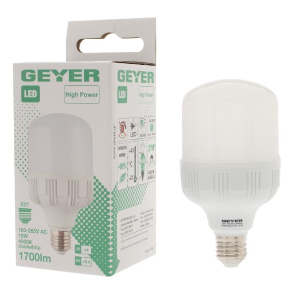 Geyer λαμπτήρας LED High Power Premium 18W E27 4000K IP44 LHPC2718 - Image 3