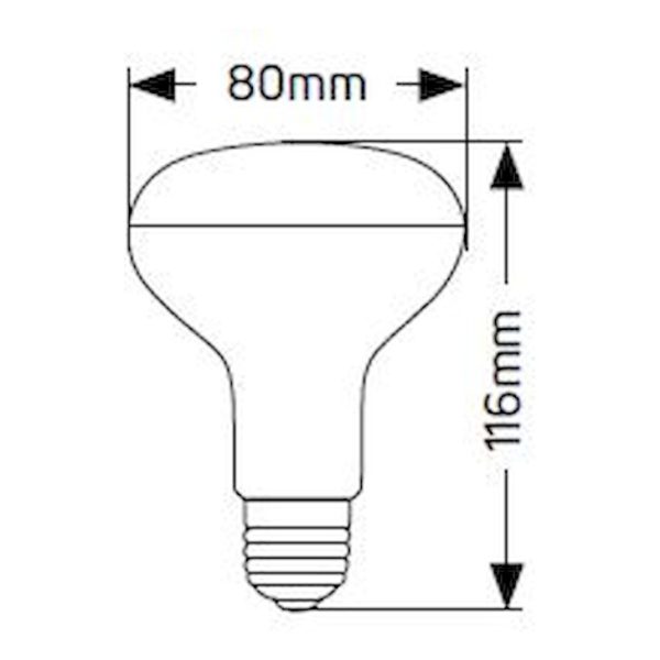 Geyer λαμπτήρας LED R80 12W E27 3000K LK80WE2712 - Image 2