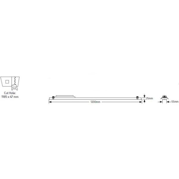 Geyer Φωτιστικό LED Line 40W 3000K 1.2m μαύρο LLRT-1.2WDB - Image 3