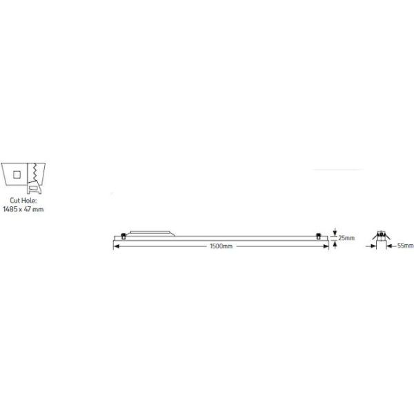 Geyer Φωτιστικό LED Line 50W 4000K 1.5m μαύρο LLRT-1.5CDB - Image 2