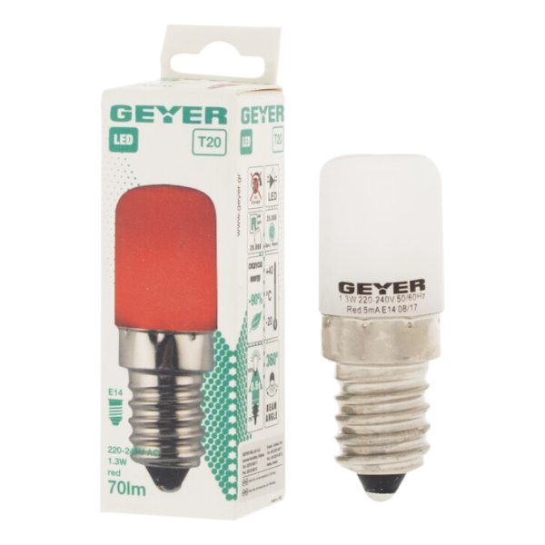 Geyer Λάμπα LED Νυxτός 1.3W E14 κόκκινο LNL-R - Image 3