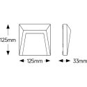 Απλίκα LED 1.2W 3000K 110lm 125×125 IP54 ασημί